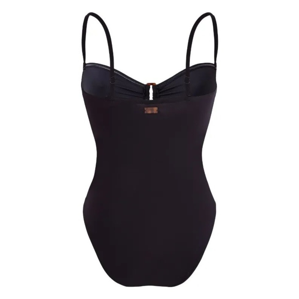 Vilebrequin‎ Black Ruched One Piece Swimsuit Tortoise Ring W006854505 Womens 8 M